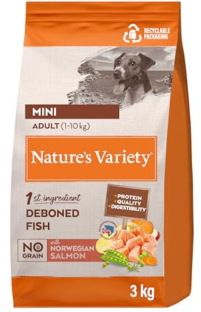 Nature's Variety No Grain - Pienso para Perros Mini Adultos con Salmón sin espinas - 3kg