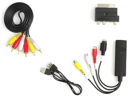 IOIUSKKU Mini DV-bandkonverterare till digital VHS USB-videoinspelningsenhet för Vhs till digitalomvandlare ABS Vhs till DVD-omvandlare