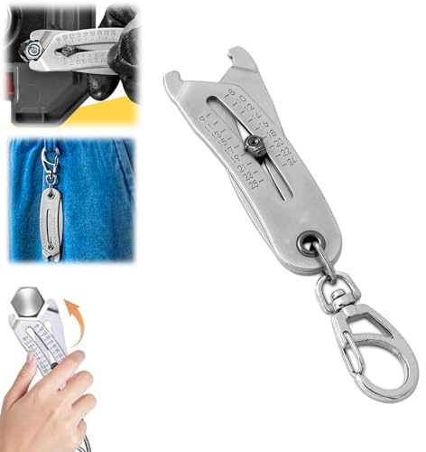 Bolt and Nut Sizer Tool, 2025 new bolt size finder keychain,Nut and Bolt Thread Gauge Identifier Verification Tool for Fast and Hand Measurement (1PC)