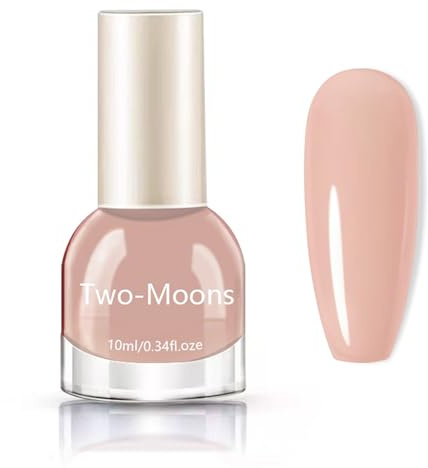 Nude Nail Polish - Jelly Nail Polish - Ice Sheer Natural Nail Varnish Quick Dry - Neutral Beige Nail Varnish - Glossy Nail Art Polish For Women - No Need UV Light