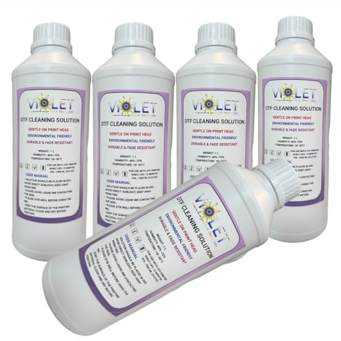 DTF Cleaning Solution 5000ML–Print Head Cleaner for All DTF Printer incl. Ep-son I3200-A1, 1600-A1, L1800, TX801–Inkjet Nozzle Cleaning Fluid for Clog Removal & Smooth Printing–Extends Print Head Life