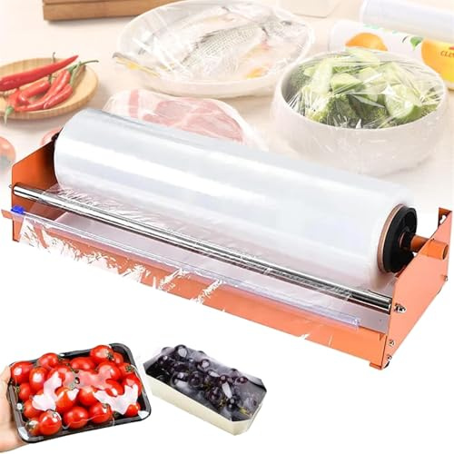 Dispenser manuale per film estensibile con coltello scorrevole per imballaggi sicuri in supermercati e fabbriche