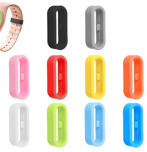 YUVKIN 10 Piezas Retenedor de Correa de Reloj, Anillo de Silicona para Correa de Reloj Inteligente y Relojes Deportivos (20mm) (Multicolor)