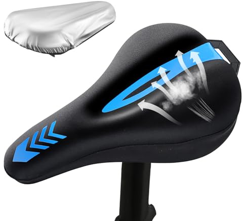 Generico Funda para sillín de bicicleta, cubierta para sillín de bicicleta con protección de lluvia, repuesto acolchado amortiguador transpirable – para ciclismo, adultos, mujeres, hombres y niños