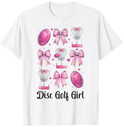 Joueuse de Disc-Golf pour Fille Discgolf Coquette Bow T-Shirt