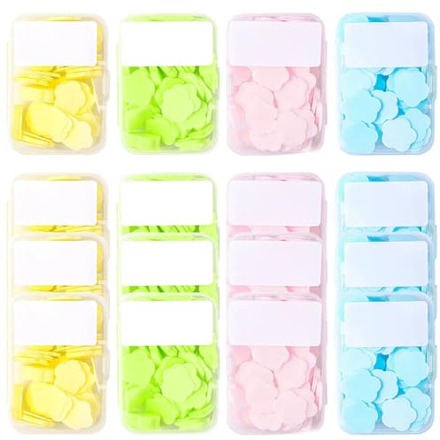 960 mini hojas de jabón perfumadas, hojas de jabón de papel portátiles para viajes, desinfectante de manos de pétalos desechable para viajes al aire libre, camping | Juegos de kits