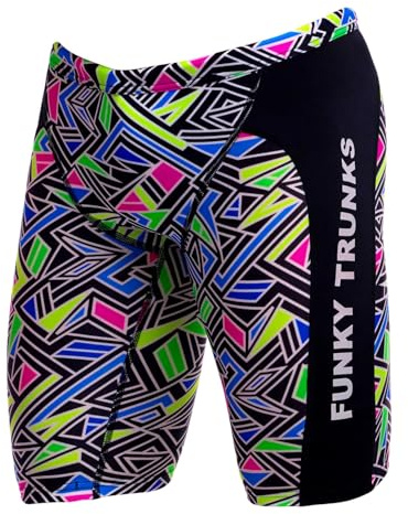 Funky Trunks Jammer Curl Curl - Bañador para niños, para entrenamiento, ocio y playa, de material resistente al cloro y al agua salada, Negro , 152