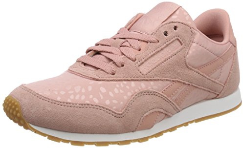 Reebok Femme Classic Nylon Slim Text Lux Sneakers Basses, Rose (Chalk Pink/White/Gum), 38 EU