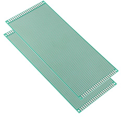 sourcing map 2 Stück 10x22cm Einseitige Universal Schaltung Leiterplatte Leiterplatten Lochrasterplatine PCB Platine Grün 1,6mm Dicke