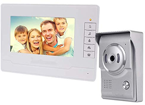 uoweky Schermo da 7 Pollici a Colori Doorphone + Videocitofono Esterno per Sistema Interfonico Casa/Reparto con Vivavoce Impermeabile(1 telecamera 1 monitor)