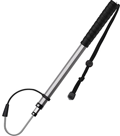 SAN LIKE Gaff da Pesca Retrattile in Lega di Alluminio, Pesca Gaff Gancio per Pesca Telescopica, Pinza da Pesca, Gancio Affilato, Attrezzatura da Pesca Hook Tackle con Impugnatura Morbida, Grigio