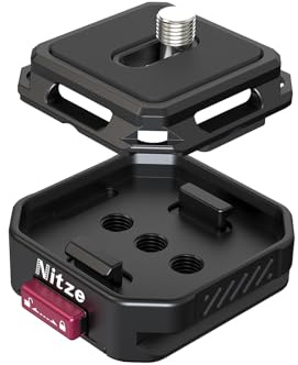 Nitze Camera Quick Release Mount, Quick Release Plate and Clamp for Arca with 1/4” Screw, QR Tripod Mount Adapter for DSRL Camera/Tripod/Monopod/Gimbal/Slider - N51-A1