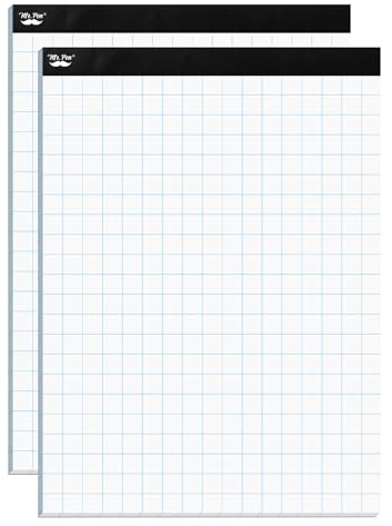 Mr. Pen- Graph Paper pads 8.5 x 11 Inches, 2 Pack, 55 Sheets/Pack, 2x2 (2 Squares Per Inch), Blueprint Grid Paper Pads 8.5 x 11, Math Notebook