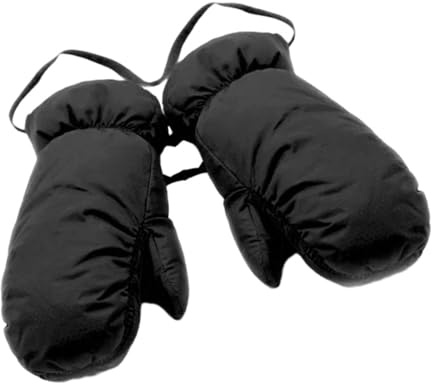Perfeclan Daunen-Fäustlinge, Handschuhe für kaltes Wetter, Ski-Handschuhe, Wasserabweisende Ski-Fäustlinge, Winter-Schnee-Fäustlinge zum Schneemobilfahren, schwarz L