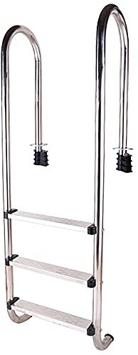 Schwimmbad-Handlauf, Edelstahl-Poolleiter für den Einstieg in den Pool, Rohrwandstärke 1 mm, 250 lbs Tragfähigkeit/Silber / 3 Stufen (Silber 3 Stufen) (Silber 3 Stufen)