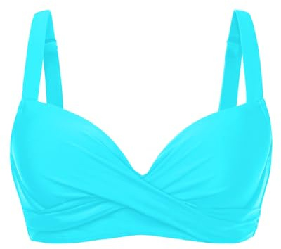 Women Underwire Bikini Top - Bra Padded Push Up Swimsuit Top Teal