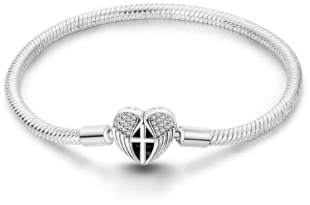 Aurevella Bracelet à Maillons Serpent Pour Femme,avec Fermoir en Forme de Cœur en Argent Sterling 925, Cadeau de Noël Pour Femme