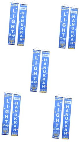 ibasenice 5 Paires Couteau de porte de coupe décoration faux depuis faire la fête distique décoratif Bannière suspendue à la porte du panneau de porche bannières Tissu polyester Bleu