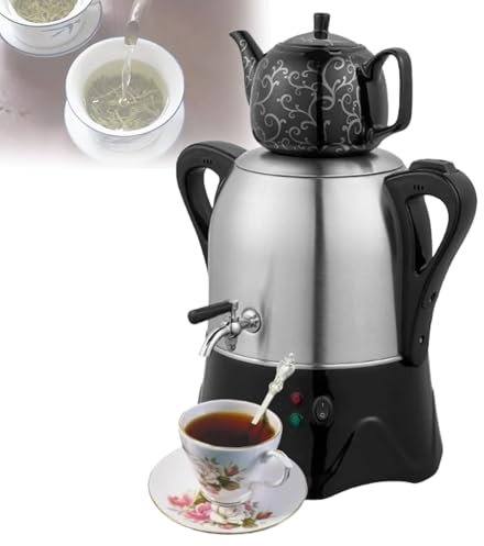 Tetera De Acero Inoxidable De 3 L, Tetera Turca Eléctrica De 2000 W, Tetera De Cerámica De 1 L, Samovar Eléctrico, Función Automática De Mantenimiento Del Calor, Para Café, Té Aromático Y Té Turco