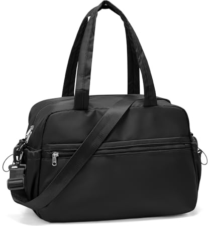 SEAFEW Borsone da Viaggio,Bagaglio a Mano 40x30x20 Ryanair Borsa da Viaggio con Scomparto per le Scarpe,Borsa da Cabina Ryanair 40x30x20 Borsa Sportiva Borsone da Palestra Borsa da Weekend,L1-Nero