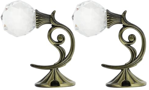 HOODANCOS 2 Piezas Ganchos Alzapaños de Cortina de Cristal y Aluminio Soporte de Pared Elegante y Resistente Diseño Compacto para Decoración de Visillos y Cortinas el Hogar