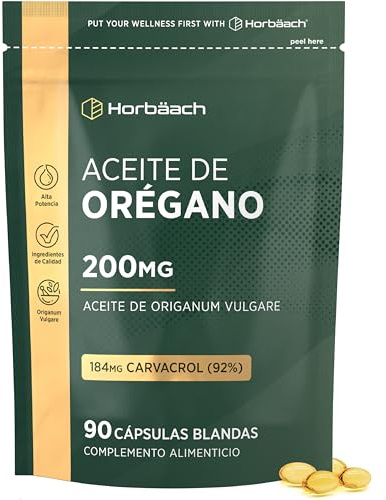 Olio di Origano Capsule 200mg | 90 Capsules | 184mg Carvacrolo | Alto Dosaggio | Integratore di olio di origano | Horbaach