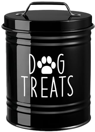 Airtight Pet Food Storage Bin - Metal Canister, Heavy Duty Sealed Organizer Box with Lock Lid Handle 17.02x12.5cm for Puppy Dog Bird Feed Snacks Treats Dry Food Storage Cabinet Countertop Pantry Shelf