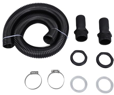 TOPINCN Kit de Conector de Manguera de Barril de Lluvia, Kit de Conexión de Desviador de Barril de Lluvia de Plástico de 39,4 Pulgadas para de Recolección de Agua de y Riego (Sin abridor de agujeros)