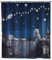 WENKO LED Duschvorhang Moon Cat - waschbar, mit 12 Duschvorhangringen, Polyester, 180 x 200 cm, Mehrfarbig