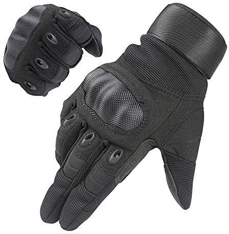 HIKEMAN Handschuhe für Männer und Frauen Touch Screen Hart Knuckle Handschuhe für Outdoor Sport und Arbeit geeignet für Radfahren Motorrad Wandern Klettern Lumbering Heavy Industry (Black, X-Large)