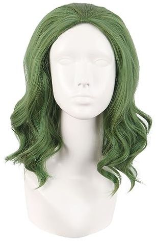 MapofBeauty 14 Zoll/35 cm Mode Cosplay Kostüm Lockige Synthetische Perücke (Pine Grün/Grass Grün)