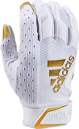 Adidas Adizero 9.0 Fußballhandschuhe für Erwachsene, Größe XXL, Weiß/Gold-Metallic, Empfängerhandschuhe mit zusätzlichem Grip