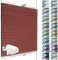 SchattenFreude Waben-Plissee für Fenster | 100% verdunkelnd/Blackout | Mit Klemm-Haltern | Klemmfix ohne Bohren | Rot (Weiße Rückseite), Breite: 30cm x Höhe: 100cm
