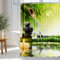 wiipara Duschvorhang 180x180cm, Wasserfeste Duschvorhänge Grün Bambus Shower Curtains Polyester Bad Vorhang, Waschbar Badzimmer Badewanne Vorhang Duschvorhang Anti Schimmel mit 12 Duschvorhangringe