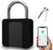 Candado de huellas dactilares, Eseesmart Gran Smart Lock, Candado Biométrico Bluetooth con llave, Candado Impermeable con Carcasa de Goma Gimnasio, Armarios, Oficina