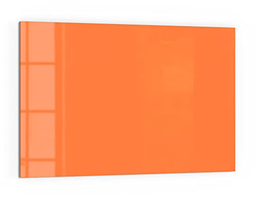DEQORI Küchenrückwand Glas | Unifarben - Orange | 60x40 cm | Bad- oder Herd-Rückwand | Herdblende Spritzschutz für Küche & Badezimmer | moderne Deko für Fliesenspiegel