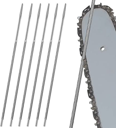 MUYAPAY Limes Rondes, 6 pcs 4.0mm Limes d'affûtage pour tronçonneuse affute Chaine tronconneuse,pour Affûter Les Dents de Tronçonneuse pour Agrandir Les Ouvertures Rondes