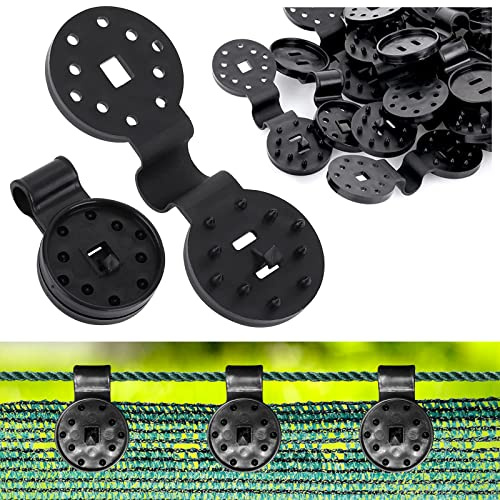 LangRay 50 Piezas Clips de Tela de Sombra, Clips de Fijación para Malla de Sombra, Clip con Ojal de Plastico para Valla de Jardín, Malla Protectora, Red de Sombra, Lona Toldo Parasol (con Gancho)