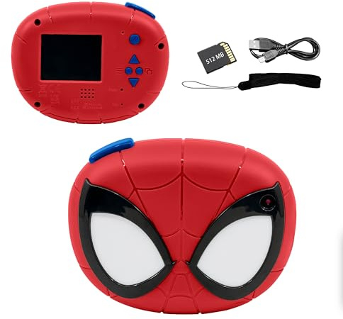Spiderman Kids Camera with SD Card, Digital Camera for Kids with Video Recording and Built-in Digital Stickers (Spiderman)