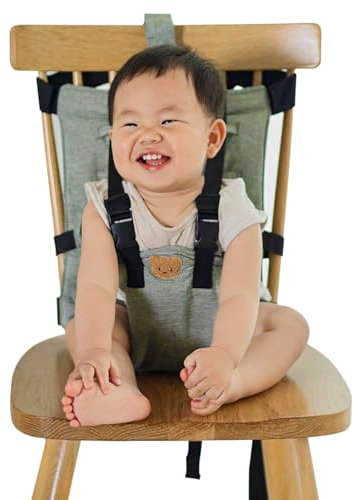 Cinturón de Seguridad Trona Bebé Arneses de Correas Ajustable Arnés para Silla Portátil Plegable Arnés de Seguridad Silla Niño Universal Lavable para Viajes, Hogar, Restaurante