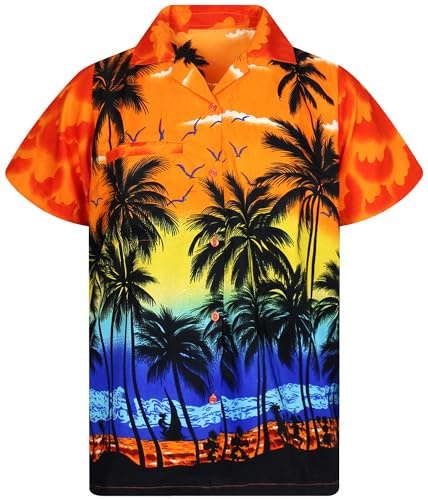 King Kabana Hawaii-Skjorta Kortärmad framficka För Män Framficka Stylish Funky Tropical Beach Vacation Palms Unisex