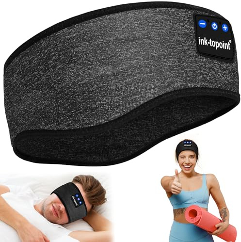ink-topoint Sleep Headphones Headband,Bluetooth 5.4 Soft Headphones for Sleeping & Sport with Thin Speakers,Wireless Headbands Earphones Cool Gadgets Gifts for Men Women Teens Yoga Relax Travel