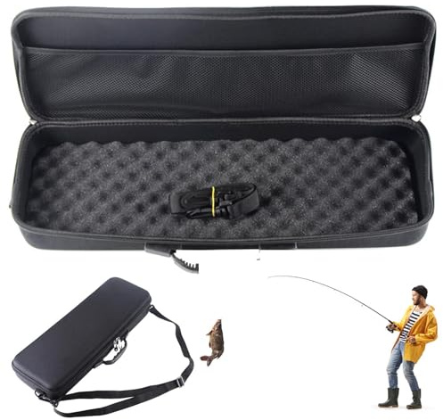rigida per mulinelli da , da viaggio impermeabile, borse per il trasporto di canne da , rigida con cerniera con tracolla rimovibile, guscio rigido in EVA ad alta