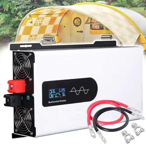 Inversor de Corriente de Onda sinusoidal Pura de 5000 W, convertidor de Voltaje de 12 V, 24 V, 48 V, 60 V, 72 V CC a 110 V 220 V CA con Pantalla LCD, para hogar/RV/camión/Camping,12V5000W