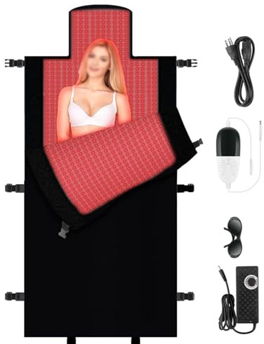 GNbow Tappetino per Terapia a Luce Rossa, Lampada Infrarossi Cintura Red Light Therapy 660nm Luce Rossa 850nm Luce Infrarossi Vicino, Coperta per Terapia a Luce Rossa con 2570 luci LED