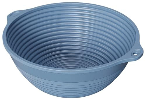 byepica Collapsible Silicone Salad Bowl, 8.9-Inch Folding Mixing Bowl for Travel, Camping, and Picnics, Space-Saving Outdoor Food Container with Handles