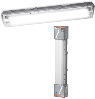 Osram Submarine LED-Feuchtraumleuchte, 2x7W, neutralweiß 4000K, 1300lm, IP65, staub- und spritzwassergeschützt, für Keller und Garagen