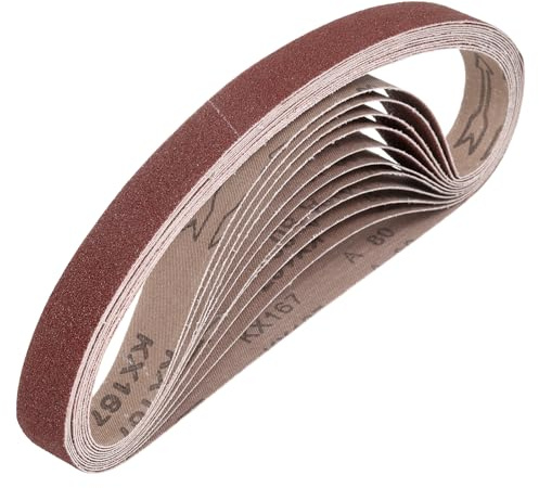 Kvartsman 30 mm x 533 mm slipband, 15 stycken 80 korn aluminiumoxid slipband för träbearbetning, metallpolering, knivslipare