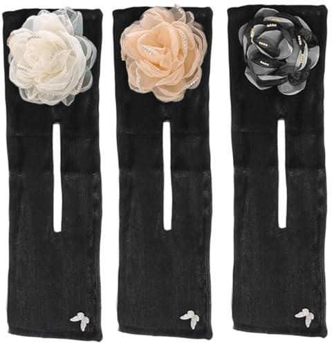 SOLUSTRE Lot de 3 Pièces Forme de Chignon en Tissu Fleur pour Femmes, Accessoire Cheveux Chic et Pratique, Maintien Ferme pour Soirée ou Bal