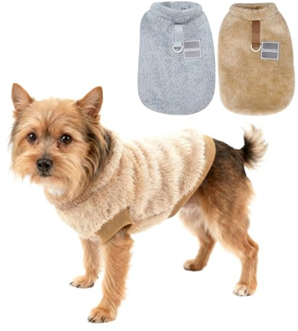 HTTDSLF 2 Piezas Suéter de Invierno para Perros Pequeños, Abrigo Chaqueta para Perros, Suéter de Felpa para Mascotas, para Perro pequeños Gatos, Cachorros Yorkie Chihuahua Ropa cálida